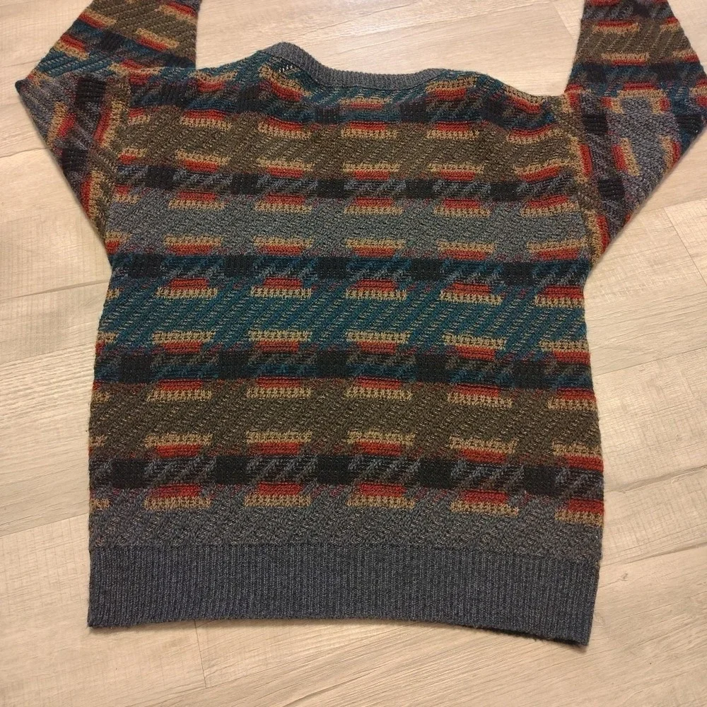 Jantzen M Vintage Grandpaw Sweater 80s 90s Knit Wool‎ Acrylic Fuzzy Crewneck